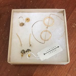 COPY - Larissa Loden Gold Color Earrings 4-sets (8pc)